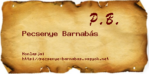 Pecsenye Barnabás névjegykártya